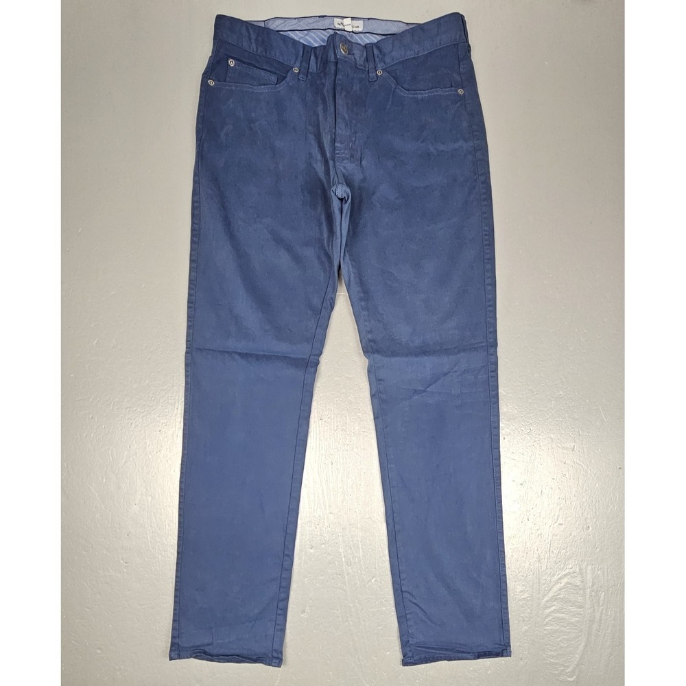 Peter Millar Chino Pants Mens 34x32 Blue‎ Flat Front Golf Casual Preppy Khakis